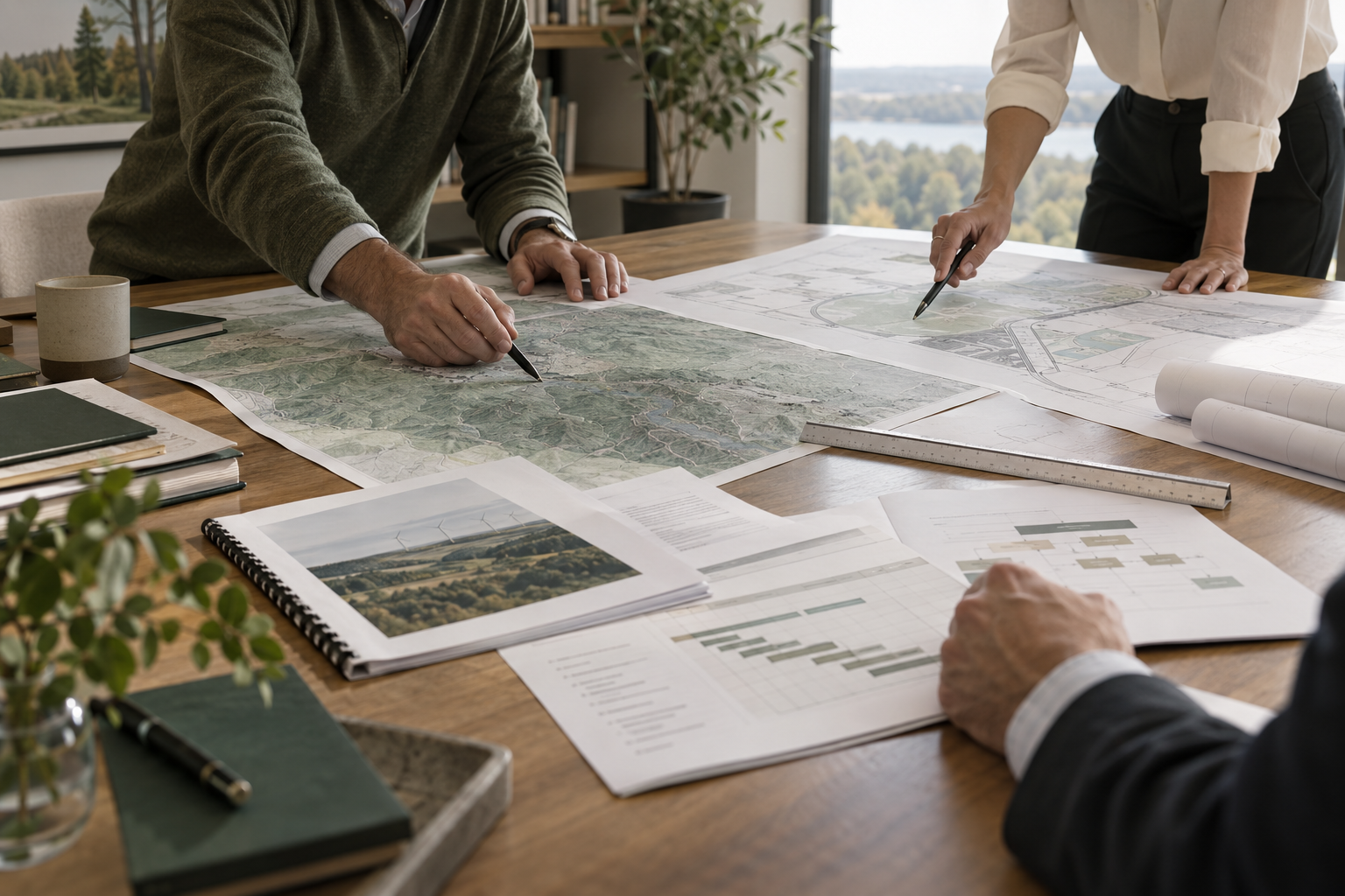 Institutional review of project maps, plans and diligence materials